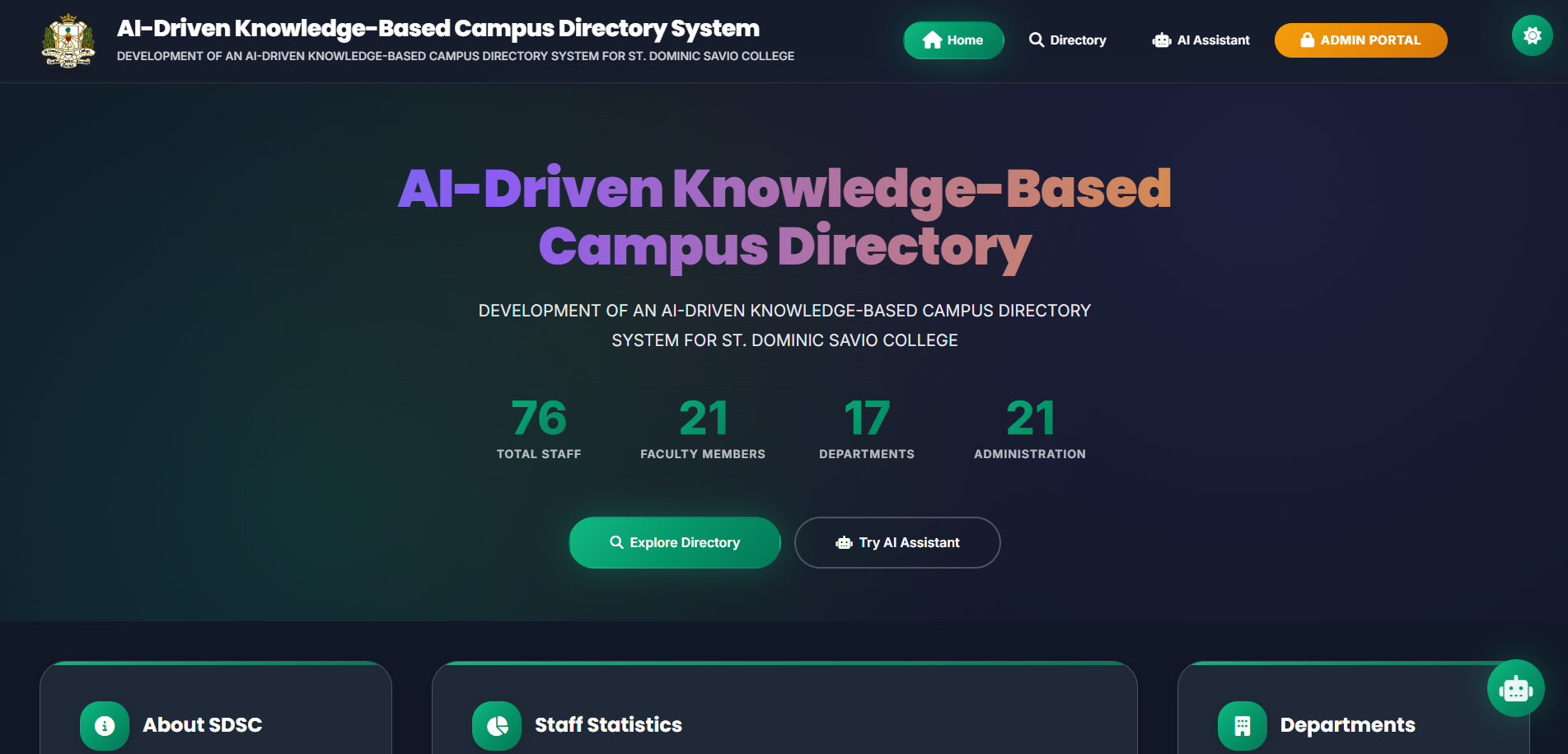 AI Campus Directory System preview